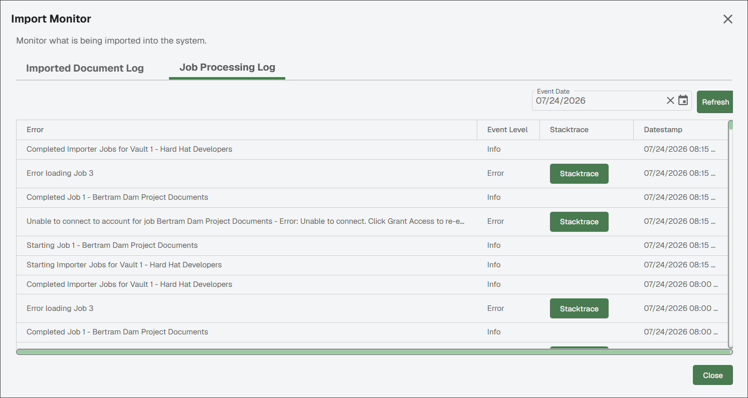 SageVaultSettingsImporterJobsJobProcessingLogpage-mh.PNG