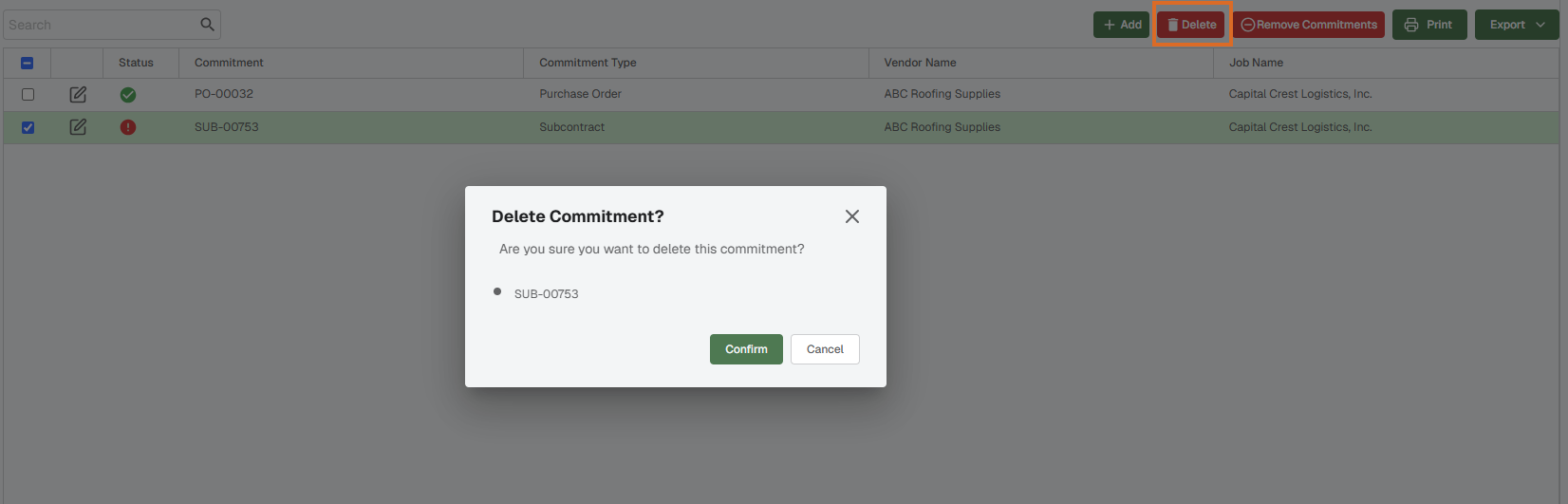 CommitmentsSelectDeleteRemoveSage.png